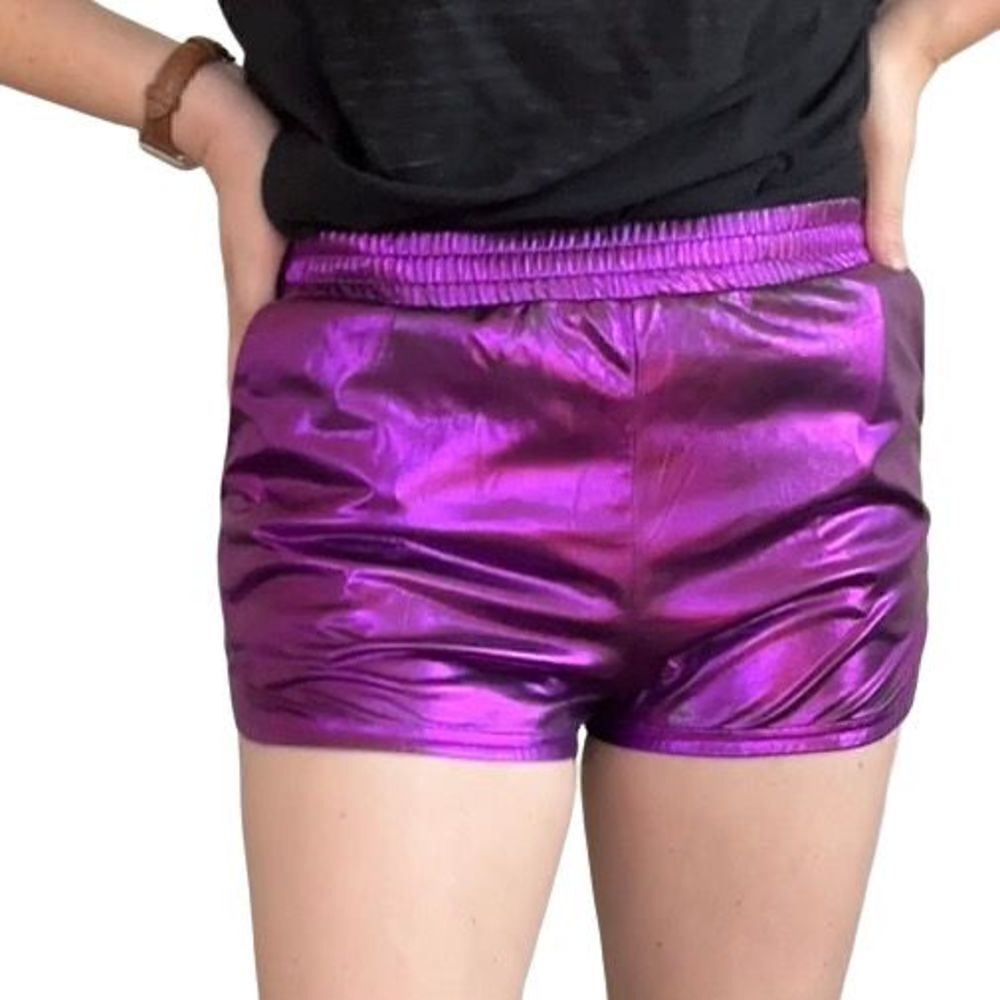 Kate Kasin Purple Metallic Hot Shorts S‎